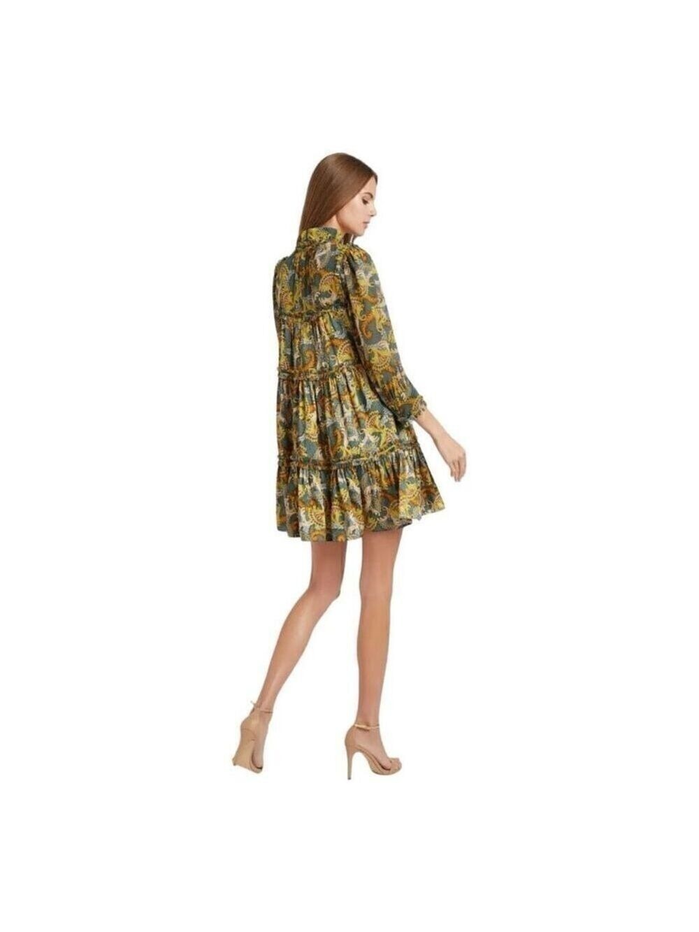 Cinq a Sept Brady Paisley Ruffle Tiered Babydoll Dress Size 6 - Picture 8 of 16